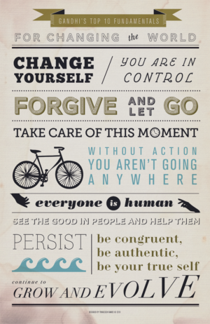 Gandhi's Top 10 Fundamentals for Changing the World